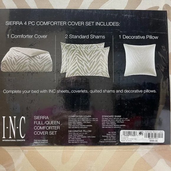 BNIB INC Sierra 4 pc comforter cover set Gold Beige Queen size - Picture 6 of 7